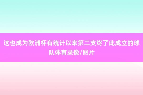 这也成为欧洲杯有统计以来第二支终了此成立的球队体育录像/图片