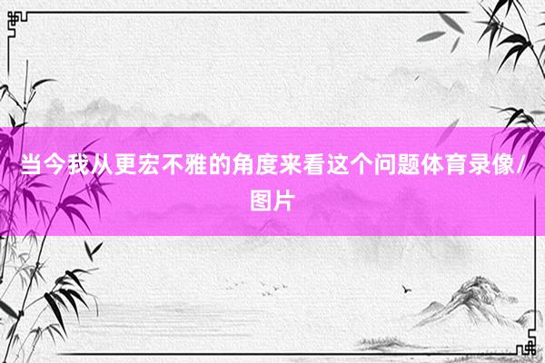 当今我从更宏不雅的角度来看这个问题体育录像/图片