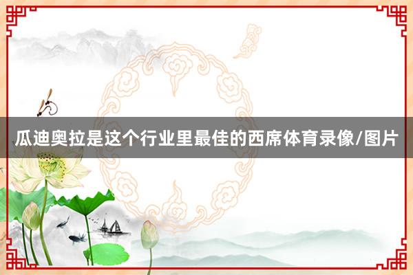 瓜迪奥拉是这个行业里最佳的西席体育录像/图片