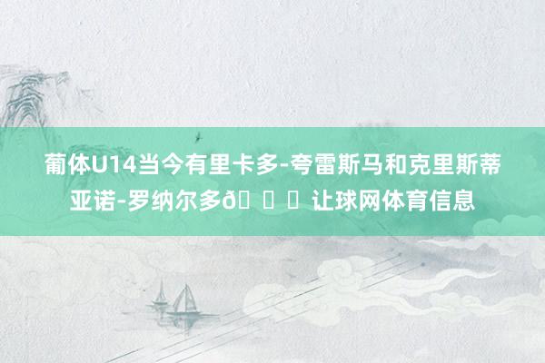 葡体U14当今有里卡多-夸雷斯马和克里斯蒂亚诺-罗纳尔多👀让球网体育信息