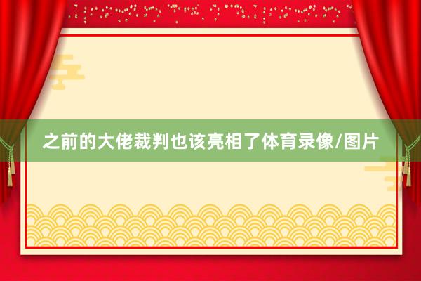 之前的大佬裁判也该亮相了体育录像/图片
