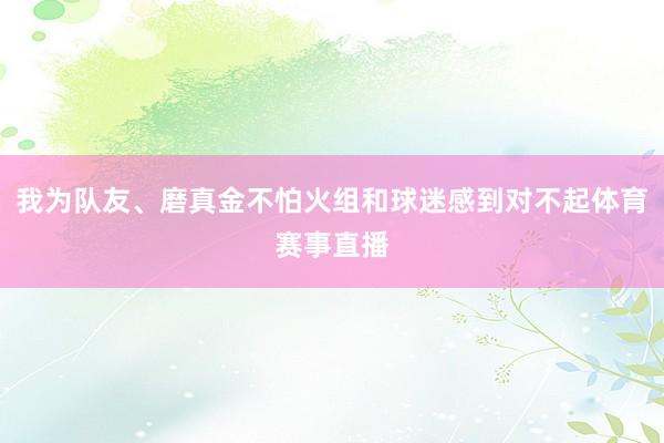 我为队友、磨真金不怕火组和球迷感到对不起体育赛事直播
