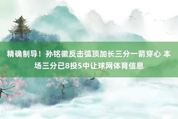 精确制导！孙铭徽反击弧顶加长三分一箭穿心 本场三分已8投5中让球网体育信息