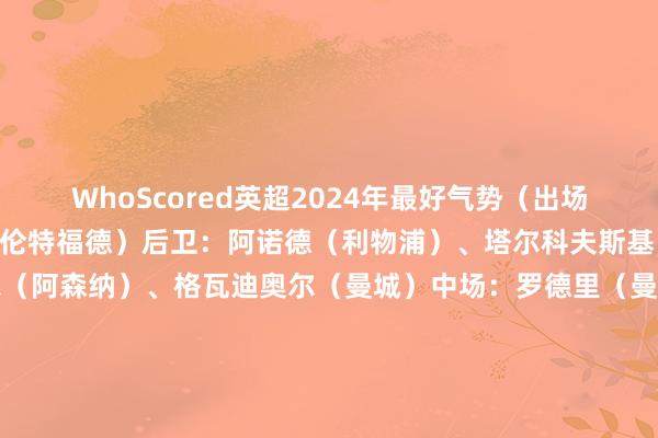WhoScored英超2024年最好气势（出场20+）门将：弗莱肯（布伦特福德）后卫：阿诺德（利物浦）、塔尔科夫斯基（埃弗顿）、加布里埃尔（阿森纳）、格瓦迪奥尔（曼城）中场：罗德里（曼城）、帕尔默（切尔西）、埃泽（水晶宫）先锋：萨卡（阿森纳）、哈弗茨（阿森纳）、迪亚斯（利物浦）    让球网体育信息