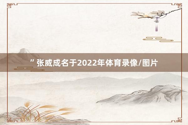 ”张威成名于2022年体育录像/图片