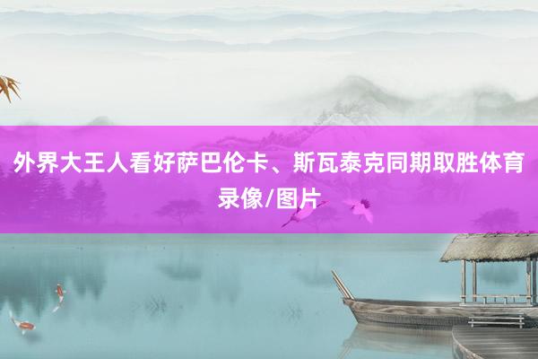 外界大王人看好萨巴伦卡、斯瓦泰克同期取胜体育录像/图片