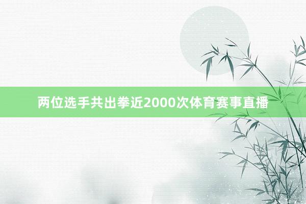 两位选手共出拳近2000次体育赛事直播