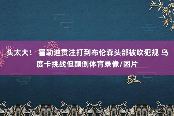 头太大！ 霍勒迪贯注打到布伦森头部被吹犯规 乌度卡挑战但颠倒体育录像/图片
