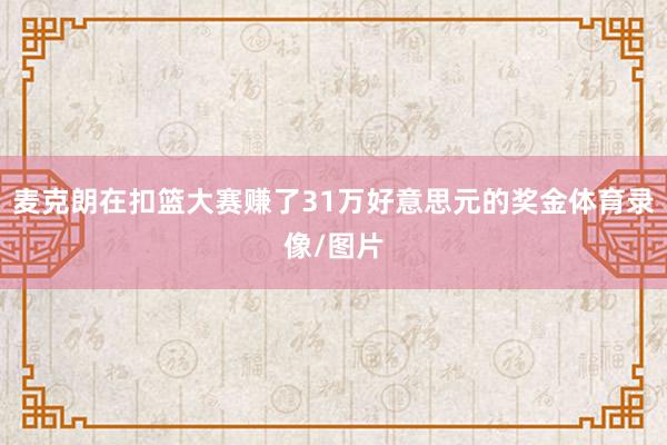 麦克朗在扣篮大赛赚了31万好意思元的奖金体育录像/图片