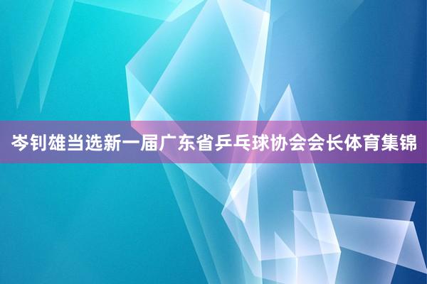 岑钊雄当选新一届广东省乒乓球协会会长体育集锦
