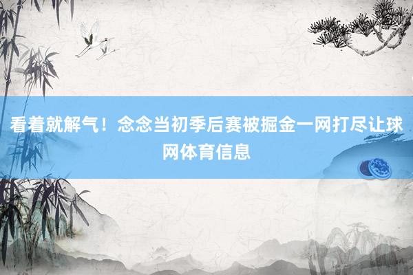 看着就解气！念念当初季后赛被掘金一网打尽让球网体育信息
