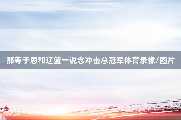 那等于思和辽篮一说念冲击总冠军体育录像/图片