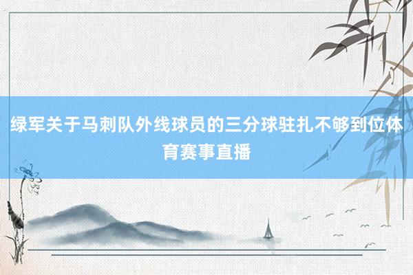 绿军关于马刺队外线球员的三分球驻扎不够到位体育赛事直播