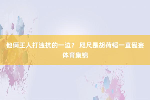 他俩王人打违抗的一边？ 咫尺是胡荷韬一直诞妄体育集锦