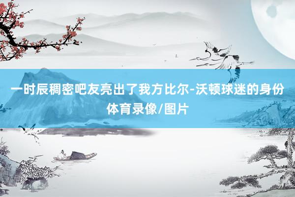 一时辰稠密吧友亮出了我方比尔-沃顿球迷的身份体育录像/图片