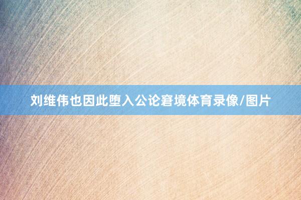 刘维伟也因此堕入公论窘境体育录像/图片