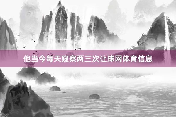 他当今每天窥察两三次让球网体育信息