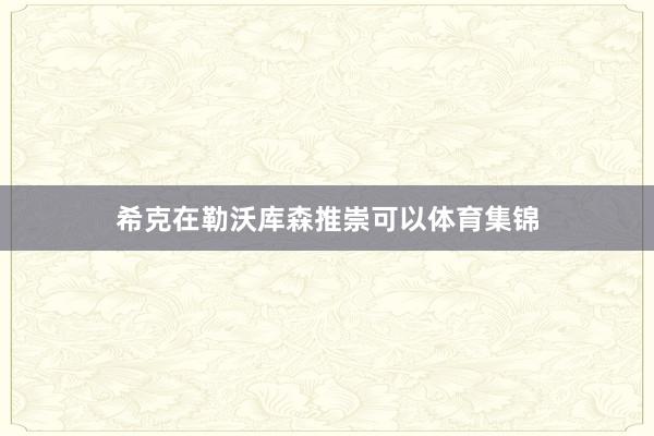 希克在勒沃库森推崇可以体育集锦