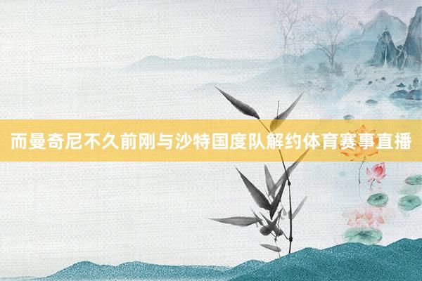 而曼奇尼不久前刚与沙特国度队解约体育赛事直播