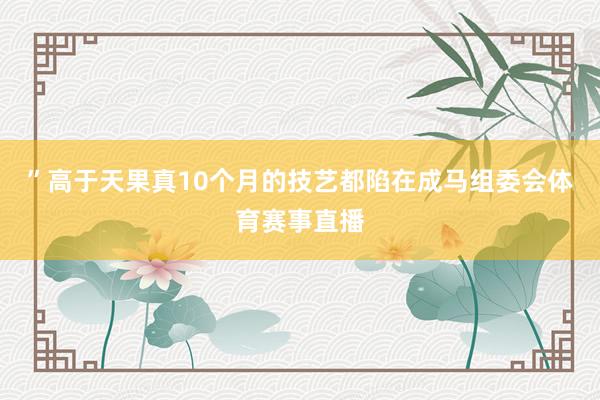 ”高于天果真10个月的技艺都陷在成马组委会体育赛事直播