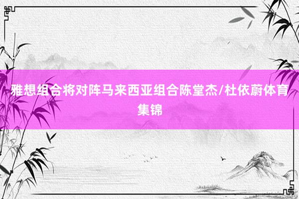 雅想组合将对阵马来西亚组合陈堂杰/杜依蔚体育集锦