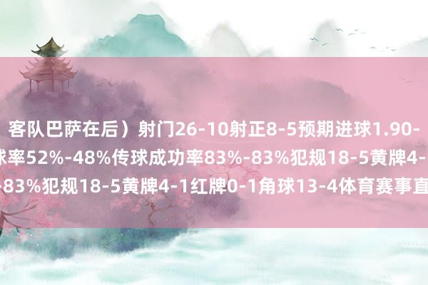 客队巴萨在后)射门26-10射正8-5预期进球1.90-1.19得分契机3-3控球率52%-48%传球成功率83%-83%犯规18-5黄牌4-1红牌0-1角球13-4体育赛事直播