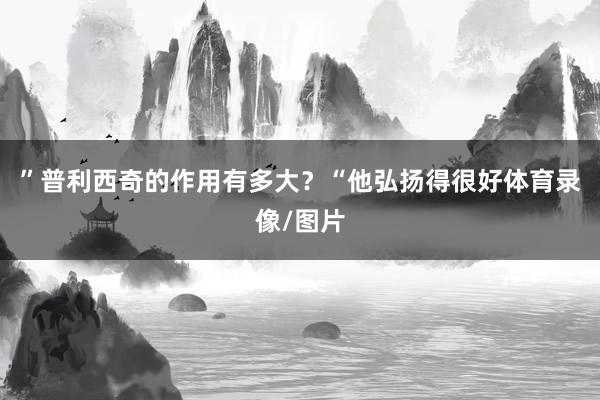 ”普利西奇的作用有多大？“他弘扬得很好体育录像/图片