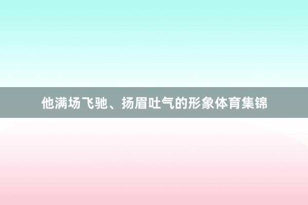 他满场飞驰、扬眉吐气的形象体育集锦
