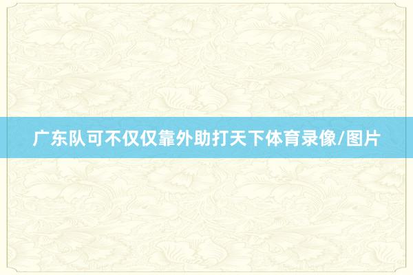 广东队可不仅仅靠外助打天下体育录像/图片