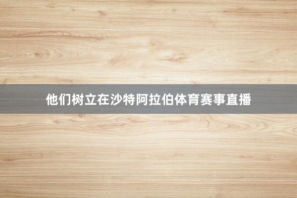 他们树立在沙特阿拉伯体育赛事直播