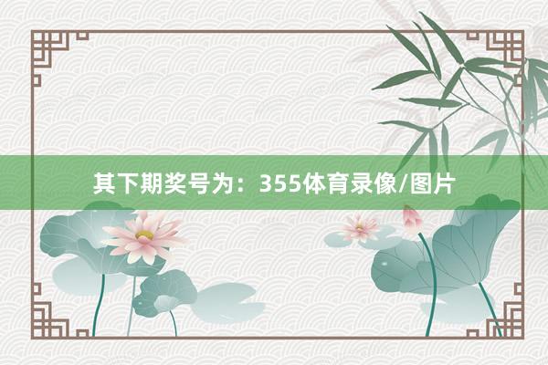 其下期奖号为：355体育录像/图片