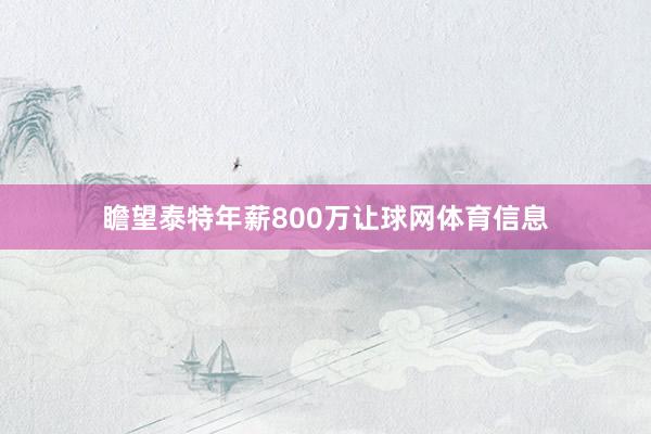 瞻望泰特年薪800万让球网体育信息