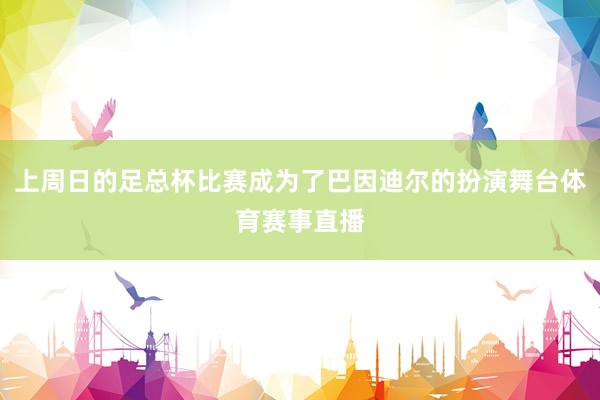 上周日的足总杯比赛成为了巴因迪尔的扮演舞台体育赛事直播