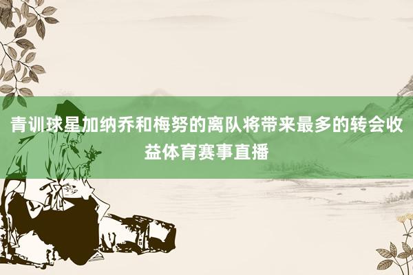 青训球星加纳乔和梅努的离队将带来最多的转会收益体育赛事直播