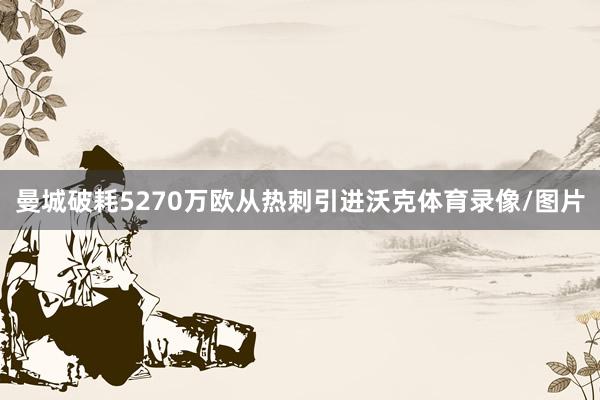 曼城破耗5270万欧从热刺引进沃克体育录像/图片