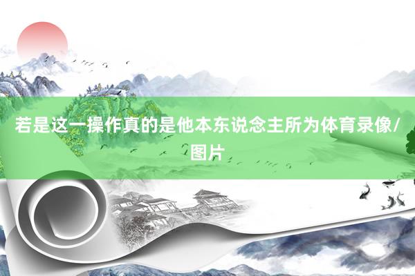 若是这一操作真的是他本东说念主所为体育录像/图片