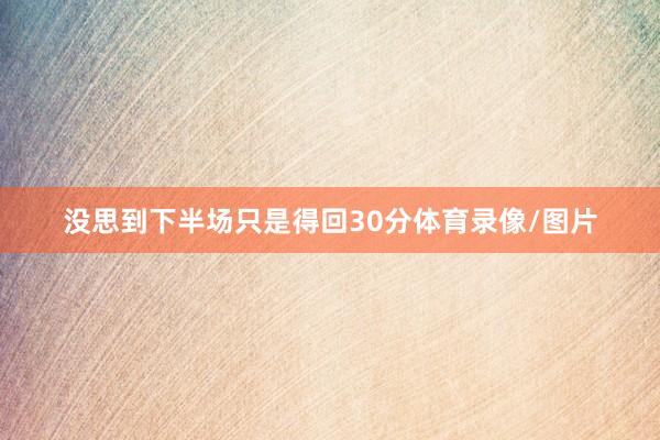 没思到下半场只是得回30分体育录像/图片