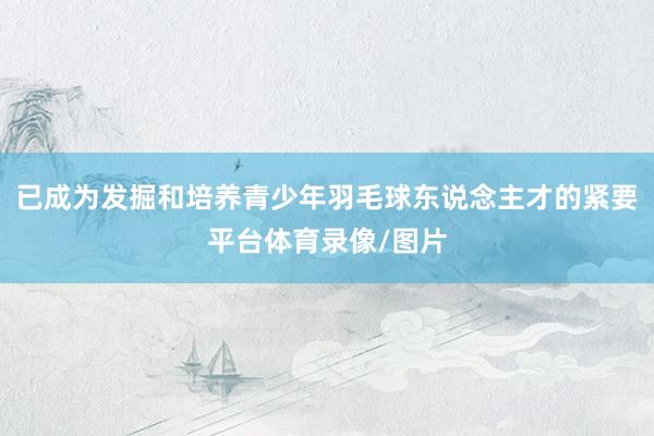 已成为发掘和培养青少年羽毛球东说念主才的紧要平台体育录像/图片