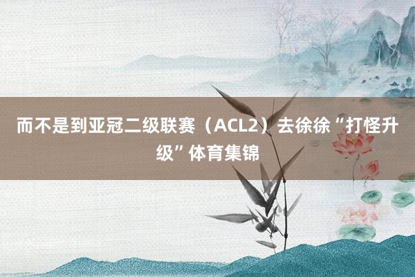 而不是到亚冠二级联赛（ACL2）去徐徐“打怪升级”体育集锦
