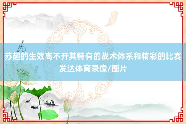 苏超的生效离不开其特有的战术体系和精彩的比赛发达体育录像/图片