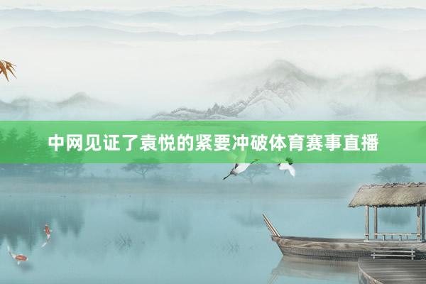 中网见证了袁悦的紧要冲破体育赛事直播