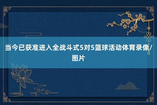 当今已获准进入全战斗式5对5篮球活动体育录像/图片