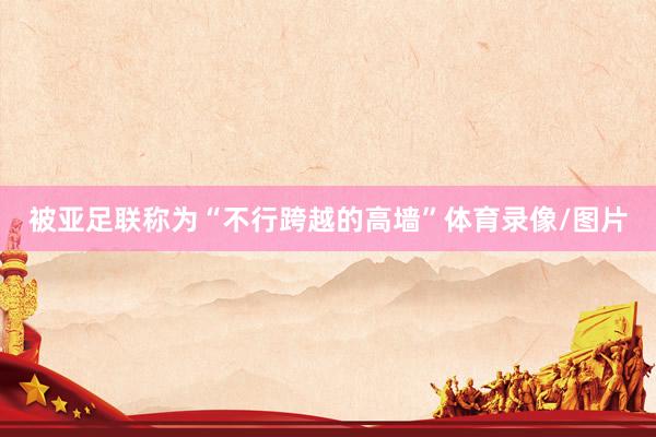 被亚足联称为“不行跨越的高墙”体育录像/图片